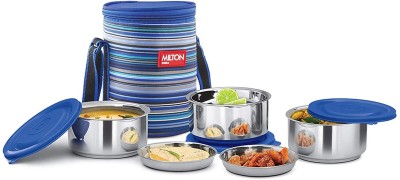 MILTON Premium range Ribbon 3 Leak Proof Insulated With one Year warranty 3 Containers Lunch Box(350 ml, Thermoware)