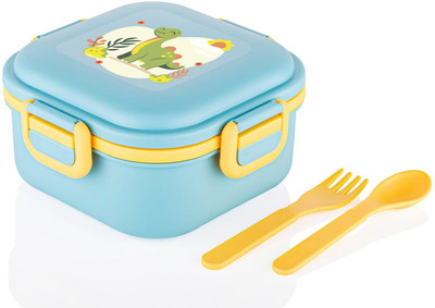 VK PRODUCT Quick Bite Dino Delight Lunch Box with 3 Compartment Fork & Spoon, 3 Containers Lunch Box(800 ml)