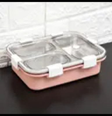 lavtoz Stainless Steel Bento Lunch Box with 3 Containers & Secure @185 Lock, 750ml 1 Containers Lunch Box(750 ml, Thermoware)