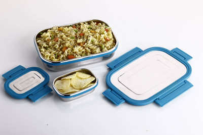 VSELL Steel Tiffin for Kid Leak Proof Lunch Box Insulated Lunch box For Kids 2 Containers Lunch Box(900 ml, Thermoware)