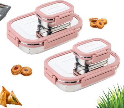 BLLUEX Stainless Steel Leak Proof, Airtight Lunch Box/Tiffin Box for Office, School, 4 Containers Lunch Box(2000 ml)