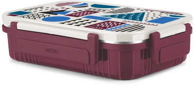 MILTON Fun Feast insulated inner steel leak proff Lunch Box three compartments 3 Containers Lunch Box(700 ml)