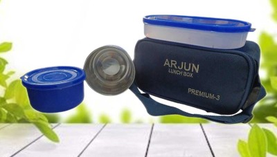 Arjun Lunch_Box_Set_2 and One_Oval_Container_90 3 Containers Lunch Box(1200 ml)