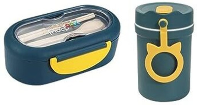 Gney 1000 mL Thermal Lunch Box with 2 Compartments and Cutlery Hermetic Lunch Box 2 Containers Lunch Box(1000 ml)