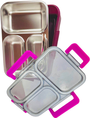 Daylify Hub Steel Lunch Box 3 Containers Lunch Box(500 ml, Thermoware)