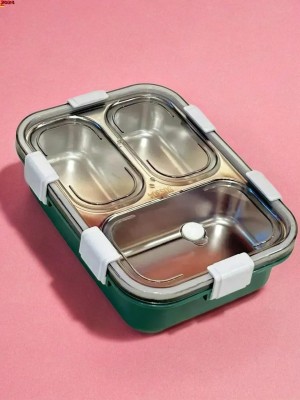 Shamsa A225 (Stainless Steel Lunch Box) Container Leak Proof Lunch Box For Kids 3 Containers Lunch Box(750 ml)