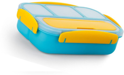 PBKN Lunch Carrier 4 Compartments Compact Design Food Grade BPA Free Food Storage 4 Containers Lunch Box(1300 ml)