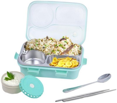 HM EVOTEK Lunch box with Bowl, Steel spoon & chopsticks Tiffin Box for Office for Women K2 3 Containers Lunch Box(750 ml, Thermoware)