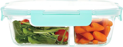 Flipkart SmartBuy Rectangular Glass Smart Lock Borosilicate (1040 ml Each) with 2 Compartments- 1 Containers Lunch Box(1040 ml)