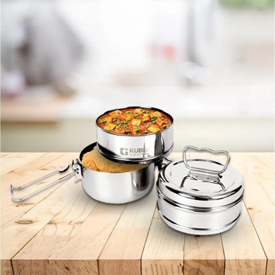 Ambit stainless steel tiffin box 3 silver -1200 ml_0184 3 Containers Lunch Box(1200 ml)