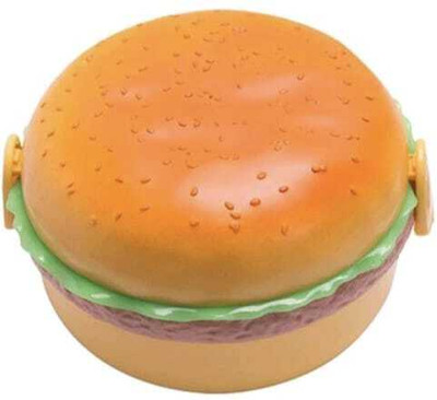 Khodiyar Burger Shape Lunch Box Leak Proof Plastic 3 Containers Lunch Box(500 ml, Thermoware)