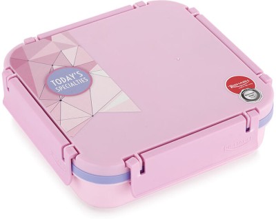 RISHABH. steel rock dlx School Tiffin Box Thermoware Steel & Plastic Insulated PINK 3 Containers Lunch Box(800 ml)