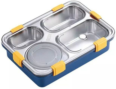 Kello Stainless Steel Lunch Tiffin Box with 4 Compartments - For School & Offices 4 Containers Lunch Box(850 ml, Thermoware)