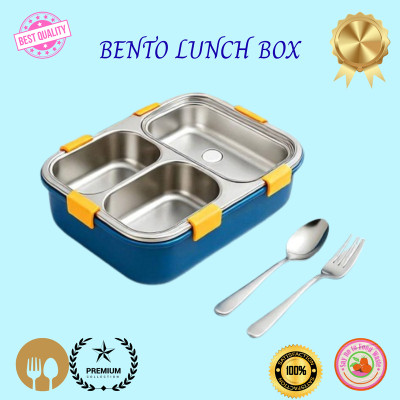 MOIRA INTERNATIONAL 3 Compartment Leakproof, Stainless Steel, With SPOON & FORK_DGG1012 3 Containers Lunch Box(750 ml, Thermoware)