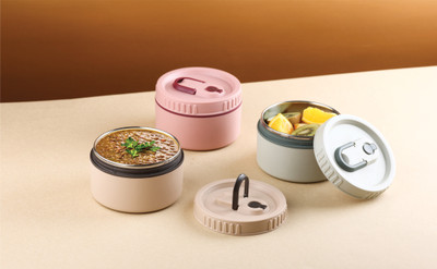 FEEDNIX Lunchbox Thermal Lunch Box Portable Style Bento Lunchbox Leakproof (PACK OF 3) 3 Containers Lunch Box(500 ml, Thermoware)