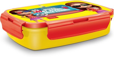 MILTON Rocker 900 Kids Tiffin Box Girls, 900 ml, YELLOW AND RED GIRL 2 Containers Lunch Box(900 ml)