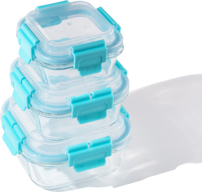 TACHISO Glass Container with Snap Lock Lids ,Microwave, Freezer Safe 300 ,500,765 ml-A4 3 Containers Lunch Box(300 ml, Thermoware)