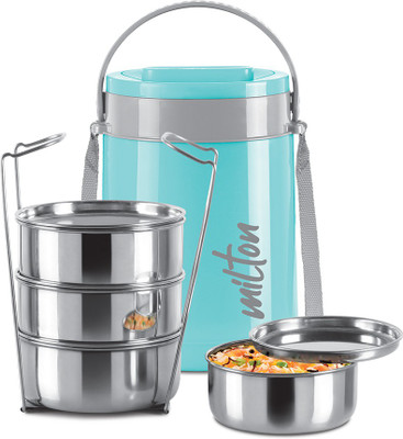 MILTON CLASSIC TIFFIN stainless steel containers BLUE 4 Containers Lunch Box(1200 ml, Thermoware)