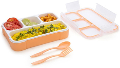 RBGIIT Plastic Kids School 4 Compartment Lunch Box With Spoon & Fork B-8 4 Containers Lunch Box(1000 ml)