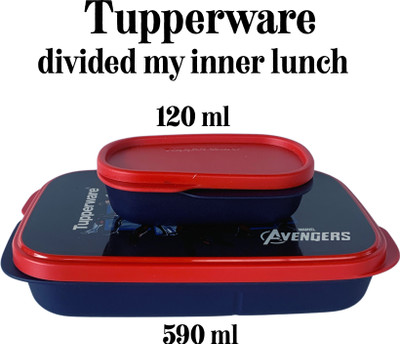 TUPPERWARE lunch liquid tight large 590 ml small currybox 120 ml pack of 2 2 Containers Lunch Box(710 ml, Thermoware)