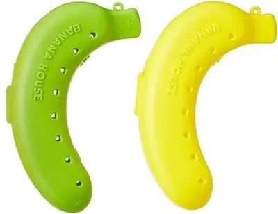 TECKLE Plastic Banana Storage Case with 2 Compartment Lunch Box Container (300525aa1) 2 Containers Lunch Box(220 ml)