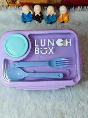 IPSHOPY IQIX 750ml Stainless Steel Lunch Box with Silicone Lid - Purple 2 Containers Lunch Box(750 ml)