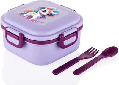 MINITUL 2-Compartment Leak-Proof Pink Lunch Box 1 Containers Lunch Box(500 ml, Thermoware)
