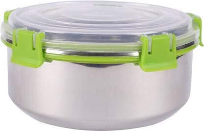BLAL Lock & Lock Stainless Steel With Plastic Lid Container 450ML & 650 Green 2 Containers Lunch Box(1000 ml)