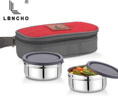 Lencho Brunch 2red lunch box|Stainless Steel Container (200ml each) 2 Containers Lunch Box(400 ml, Thermoware)
