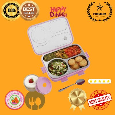 MOIRA INTERNATIONAL 28 Compartment Leakproof, Stainless Steel, With BOWL, SPOON & FORK_JBB1101 3 Containers Lunch Box(750 ml, Thermoware)