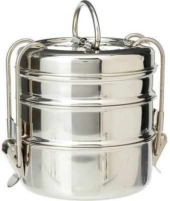 r777k Stainless Steel Strong Clip Carrier Lunch Box-101 3 Containers Lunch Box(1200 ml)