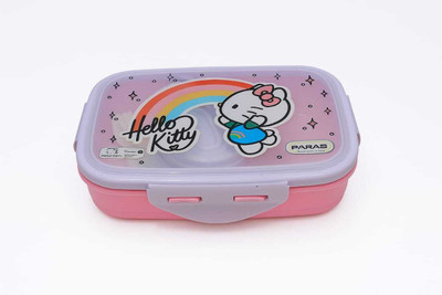 SOPAGO Hello Kitty Kids Lunch Box | BPA-Free, Leak-Proof Tiffin Box with 3 Compartments 2 Containers Lunch Box(500 ml)
