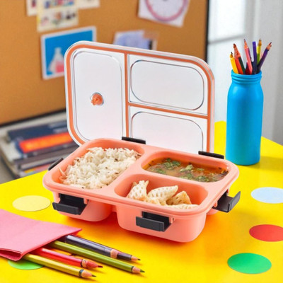 rahamndecor Tokyo 3 Partition Lunch Box 3 Containers Lunch Box(500 ml)