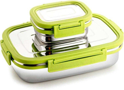 Stylish Planet Stainless Steel Tiffin Lunch Box Container/Dabba 4 Side Clip Lock Lid Air Tight 1 Containers Lunch Box(750 ml)