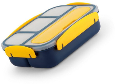 NARV Kids Adults Use Spoon Fork Lunch Carrier 4 Compartments Heavy Lock Eco-Friendly 4 Containers Lunch Box(1300 ml)
