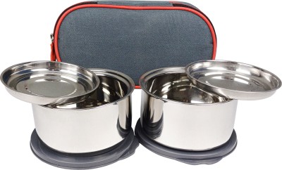 Zillara Double Wall airtight Food Storage and keep food hot 2 Containers Lunch Box(400 ml, Thermoware)