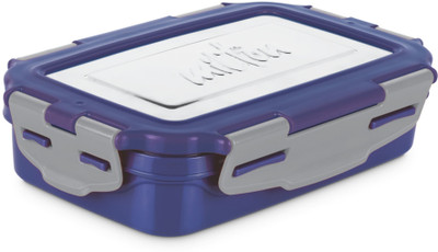 MILTON Steely Super Deluxe Big Tiffin Box,500ml,with Container,175ml & Spoon,Dark Blue 1 Containers Lunch Box(675 ml, Thermoware)