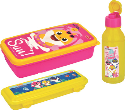 Pratap Fun School Time(Hungry Kya Compact + Rocket 300 ml + Happy Write Jr) Baby Shark 2 Containers Lunch Box(600 ml) Pratap Fun School Time(Hungry Kya Compact + Rocket 300 ml + Happy Write Jr) Baby Shark 2 Containers Lunch Box(600 ml)