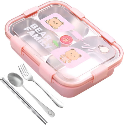 NARV Bento Style 3-Compartment Lunch Box with Secure Lid and Cutlery 3 Containers Lunch Box(750 ml, Thermoware)