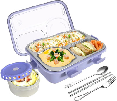 S TOYS HOUSE Lunch Box3Compartment (Purple), 750 ml 1 Containers Lunch Box(750 ml)