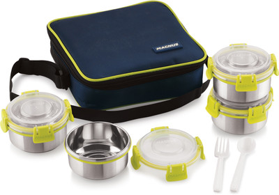 Magnus Detachable Clip Lock, Leak Proof Containers & Bag, 4 Containers Lunch Box(300 ml)