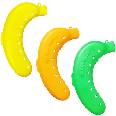 V Creation (Pack of 3) Banana Fruit Case For School Picnic Office Travel Use For Kids 1 Containers Lunch Box(1 L)