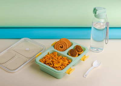 busaji enterprise Lunch Box & Water Bottle Combo for Kids | Tiffin Box 900 ml 3 Containers Lunch Box(1000 ml)