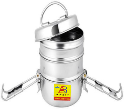Ambit clipper stainless steel tiffin box 3 containers silver -900 ml 3 Containers 3 Containers Lunch Box(900 ml)