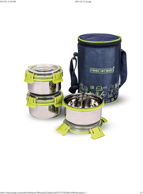 FOODNFOOD Stylock Lunch Box 3 Container 350 Ml Each With Clip Lock Lid With 1 Softline Bag 3 Containers Lunch Box(1050 ml, Thermoware)