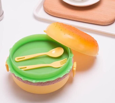 PVSOL Layer Lunch Box with Spoons Perfect for Salads Burger lunch box(pack of 1) 2 Containers Lunch Box(300 ml)
