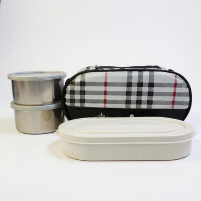 LunchBox Premium 3-Container Lunch Box Set with Insulated Bag – Stainless Steel & 3 Containers Lunch Box(500 ml, Thermoware)