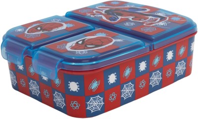 Gluman Air Tight Lunch Box for Kids 390 ml (Disney Spiderman) 3 Containers Lunch Box(390 ml)