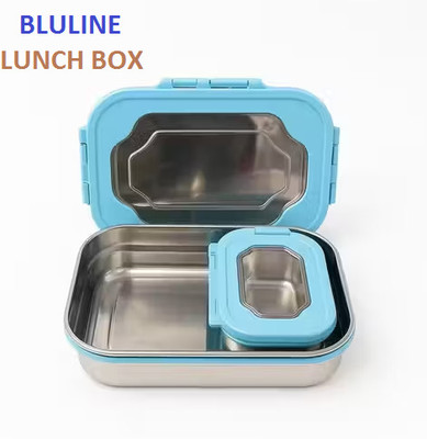 bluline Sincere Stainless Steel Airtight Lunch Box/Tiffin Box for Office, School, 2 Containers Lunch Box(900 ml)
