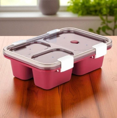 DHARA ENTERPRISE Stainless Steel Lunch box 3 Containers_S3 3 Containers Lunch Box(1001 ml)